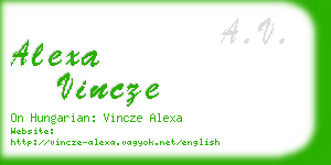 alexa vincze business card